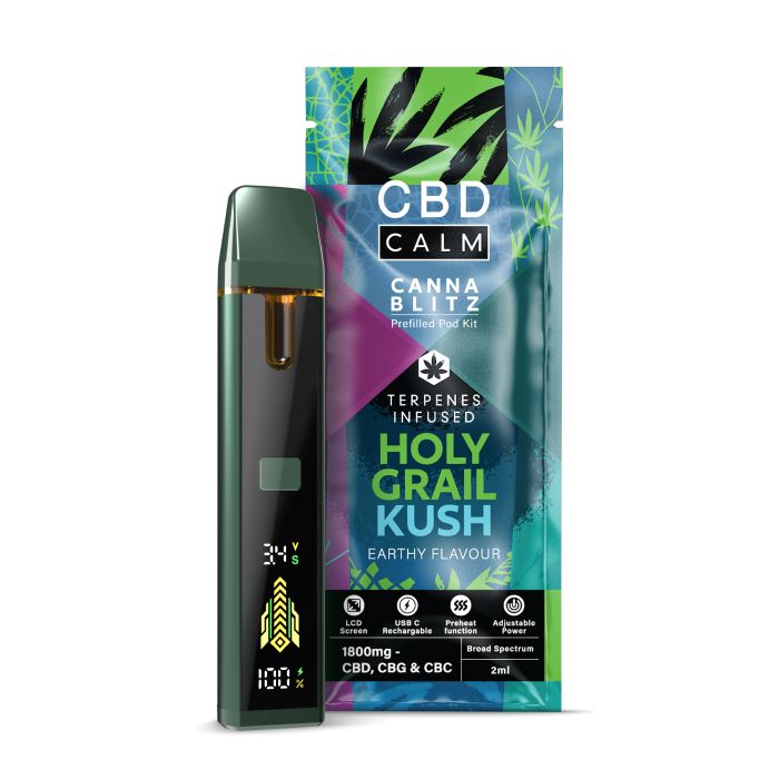 839097 Holy Grail Kush – CBD Terpenes 1800mg Prefilled Vape | CBD Calm 